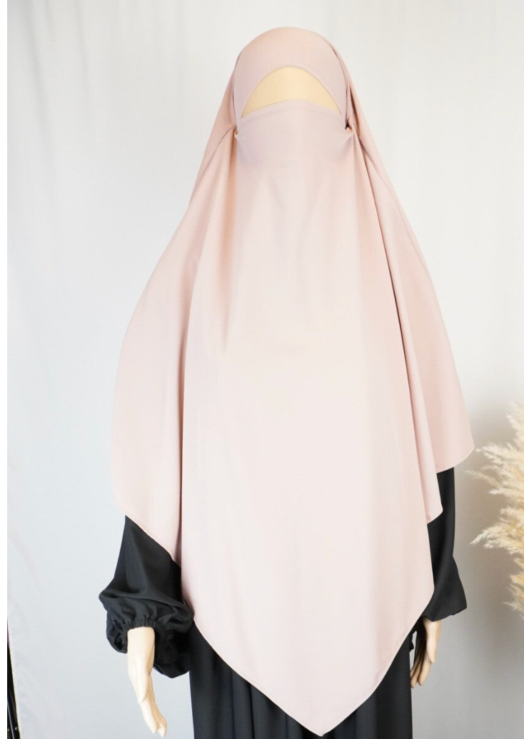 *PRE ORDER* Medina Silk khimaar 2-laags light rose