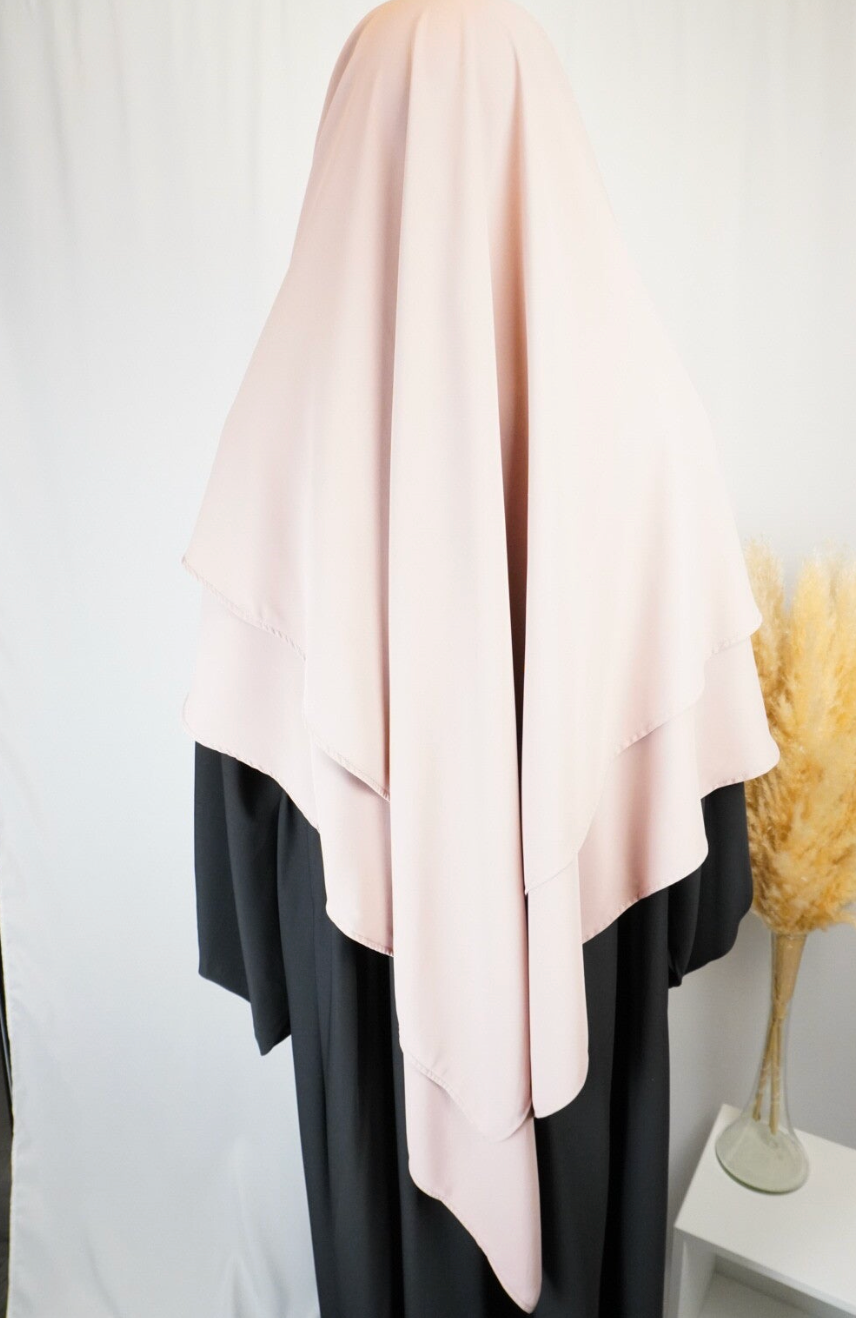*PRE ORDER* Medina Silk khimaar 2-laags light rose