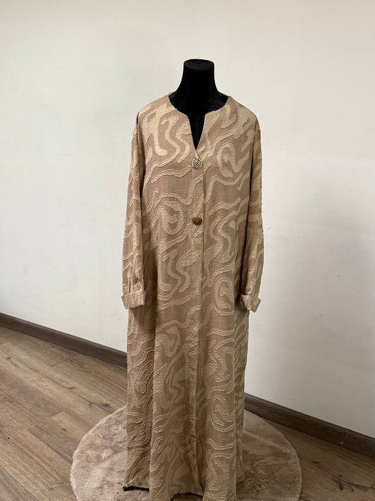 Abaya Azra – Beige Abstract